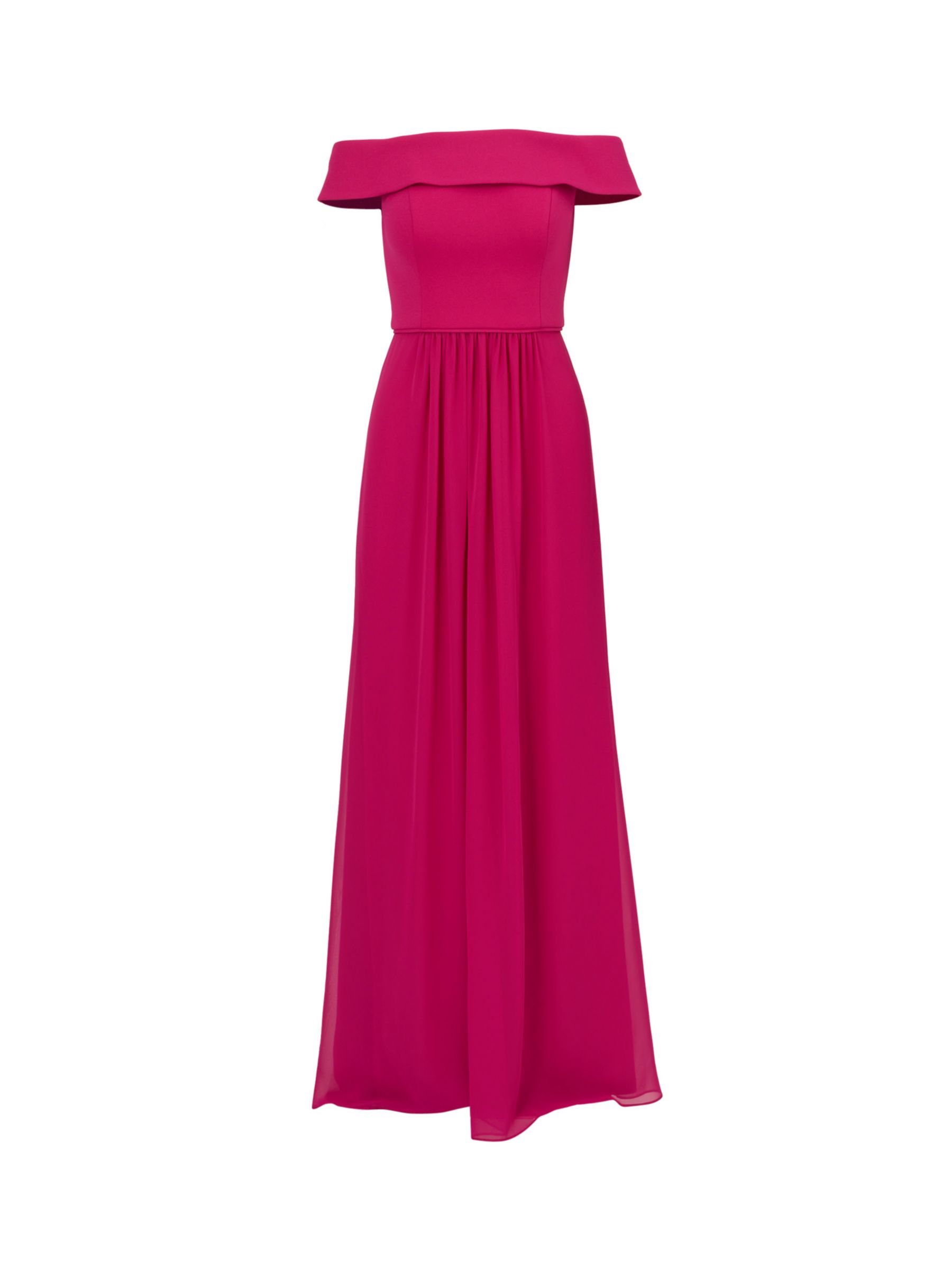 Adrianna Papell Crepe Chiffon Maxi Dress, Bright Magenta, 6