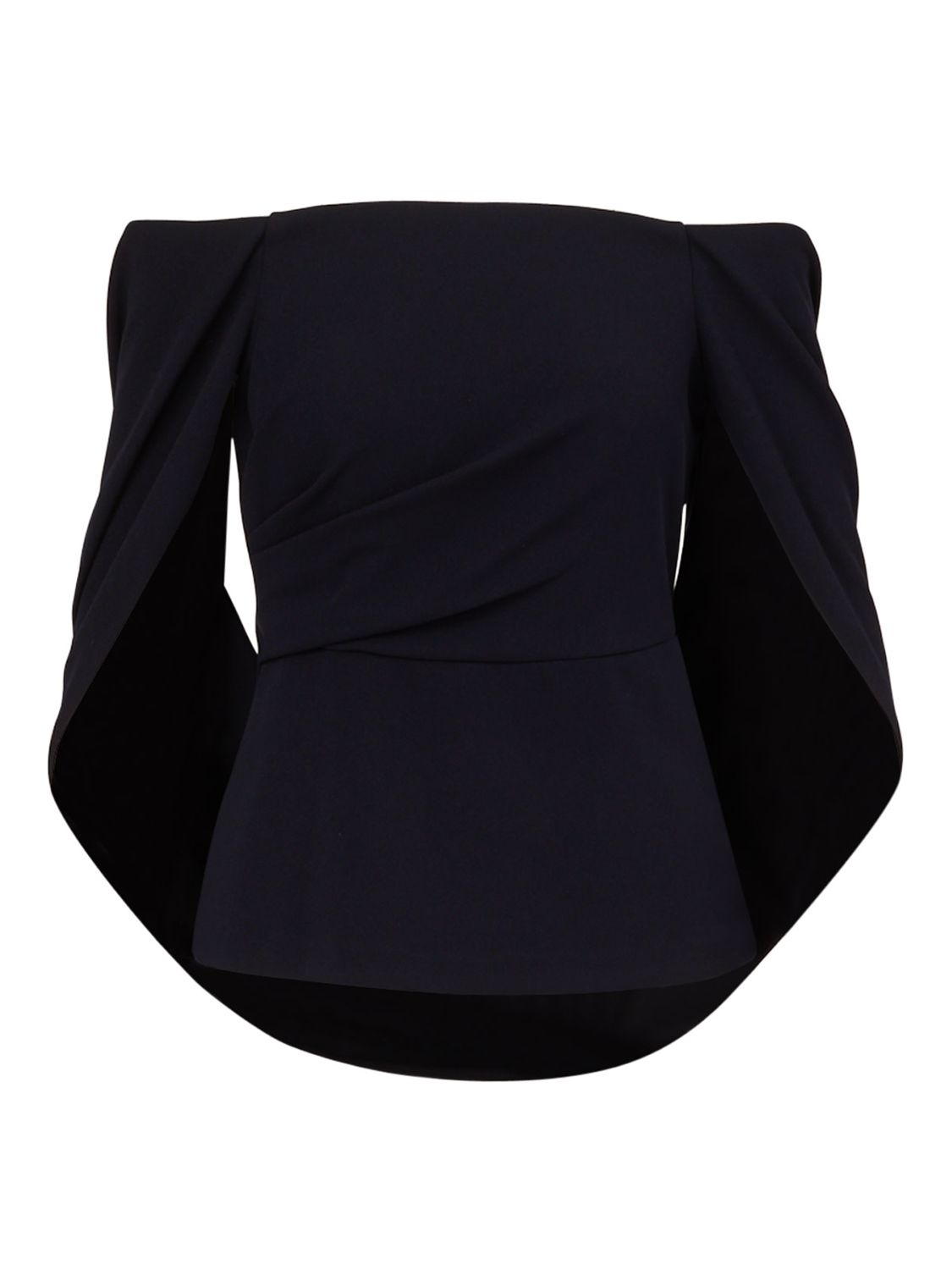 Adrianna Papell Off Shoulder Drape Top, Midnight at John Lewis & Partners