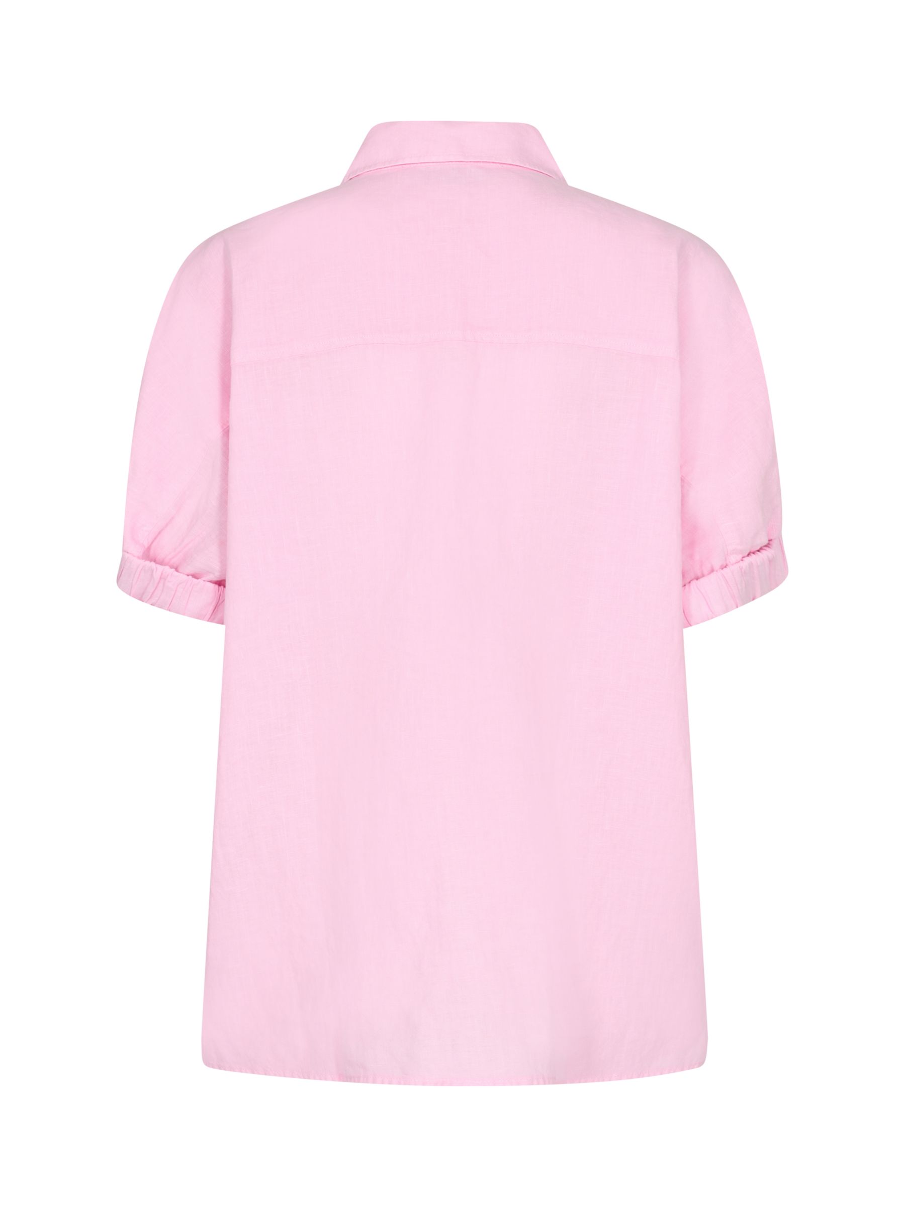 MOS MOSH Aven Short Sleeve Linen Shirt, Pink