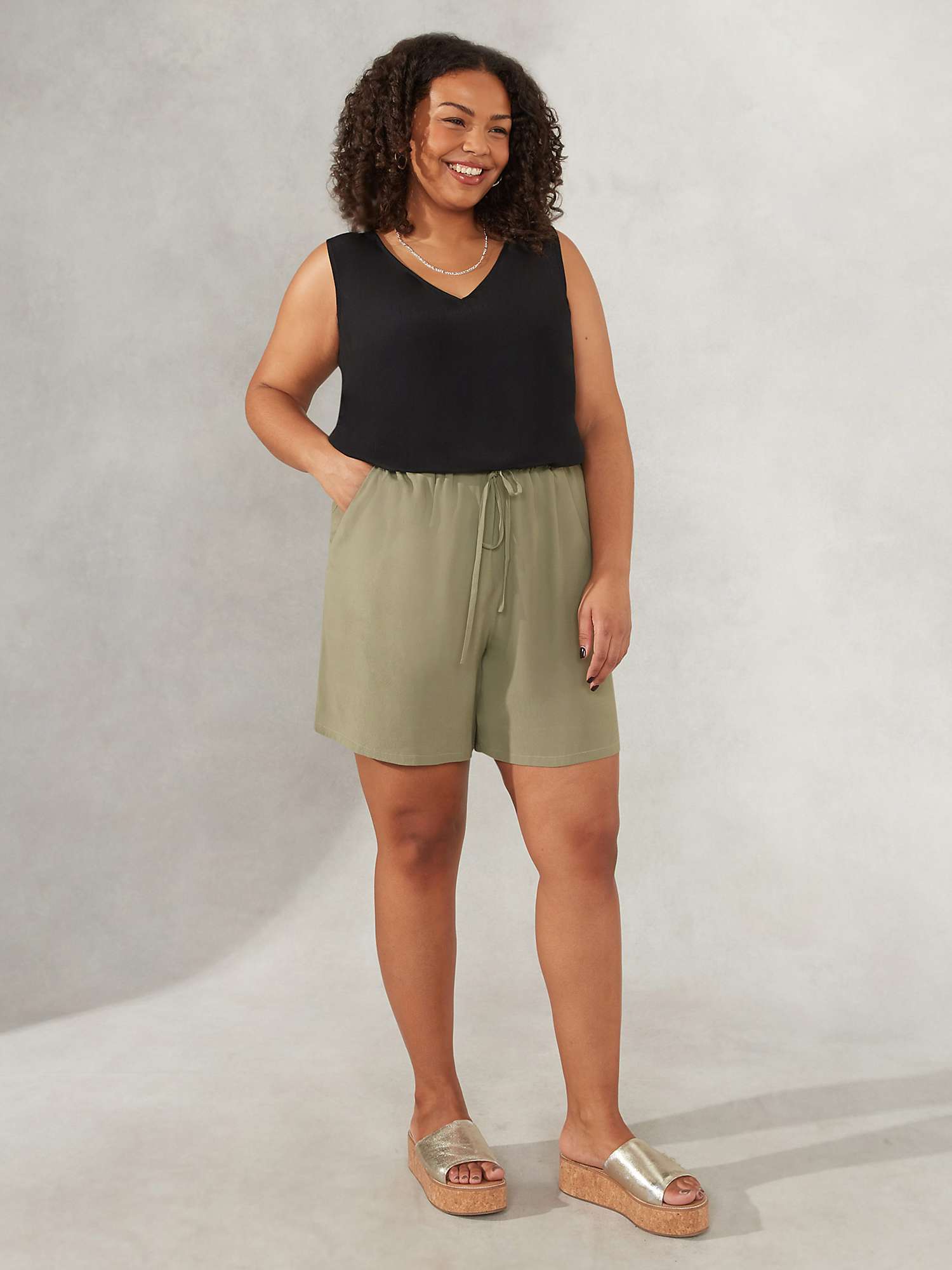 Buy Live Unlimited Curve Woven Shorts, Green Online at johnlewis.com