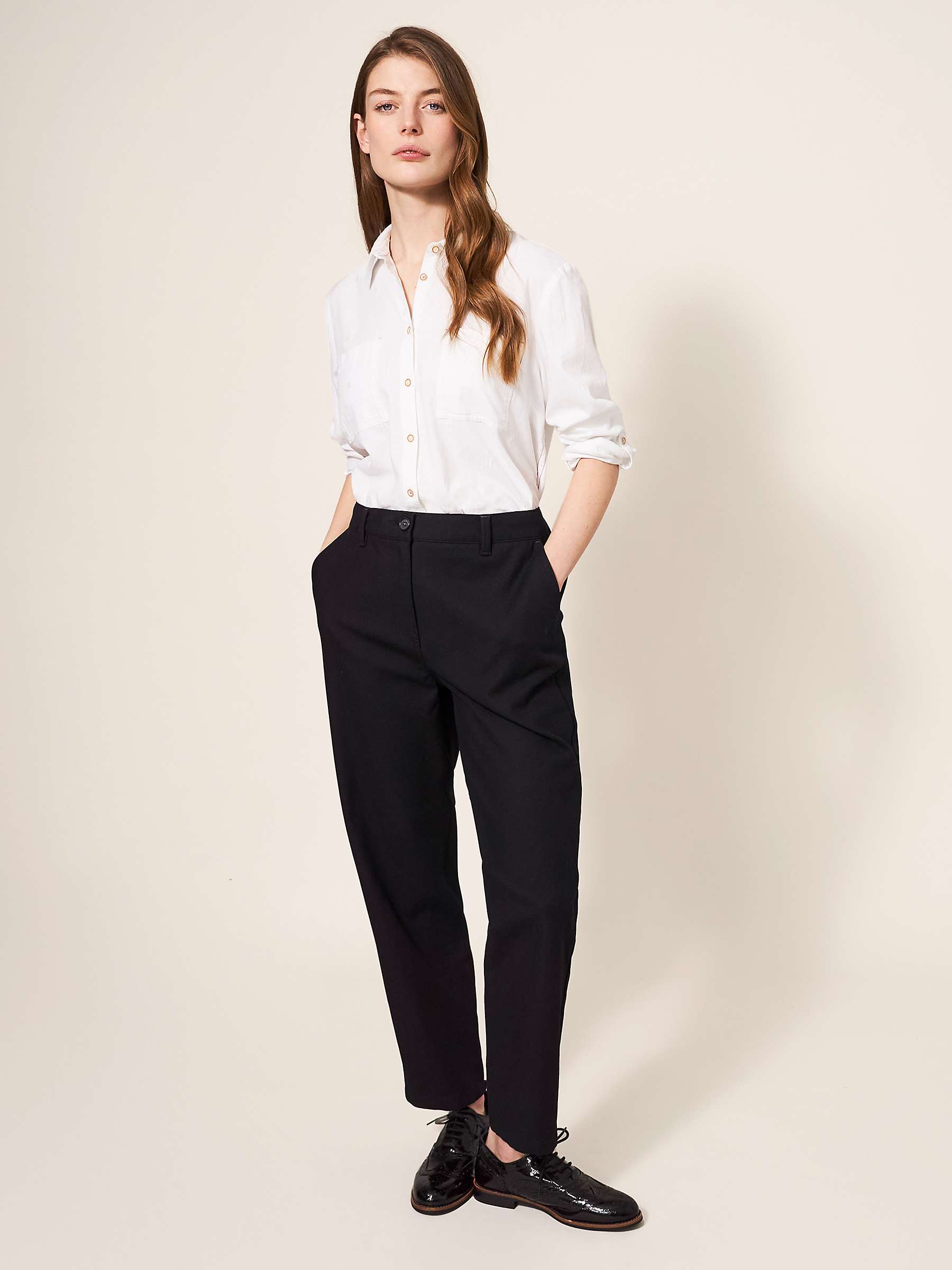 Buy White Stuff Savannah Stretch Trousers, Pure Black Online at johnlewis.com