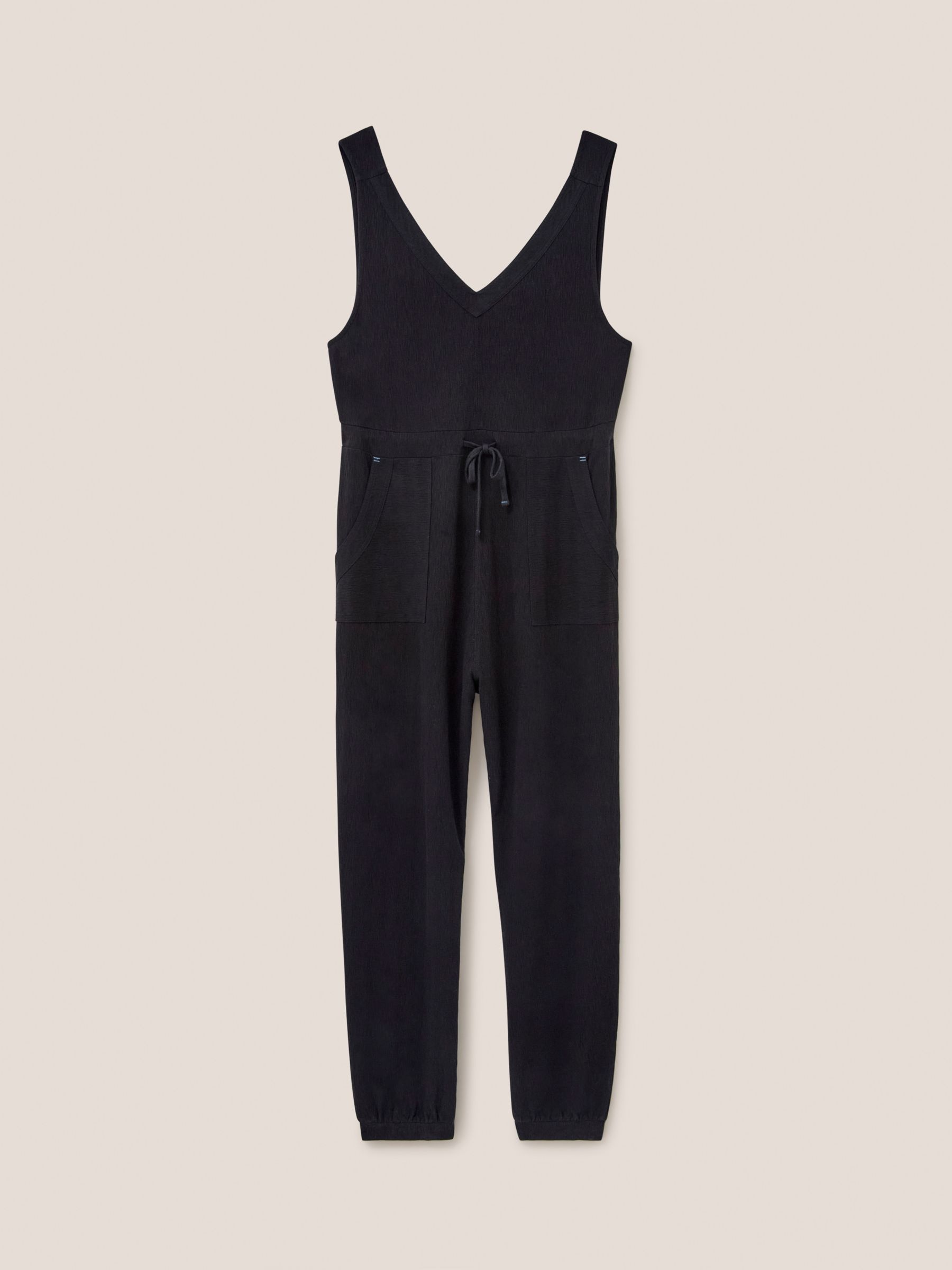 White Stuff Lainey Jersey Jumpsuit, Pure Black at John Lewis & Partners
