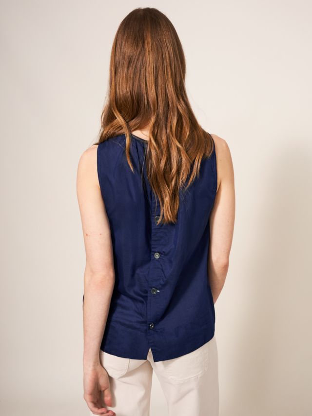 Navy silk 2024 vest top