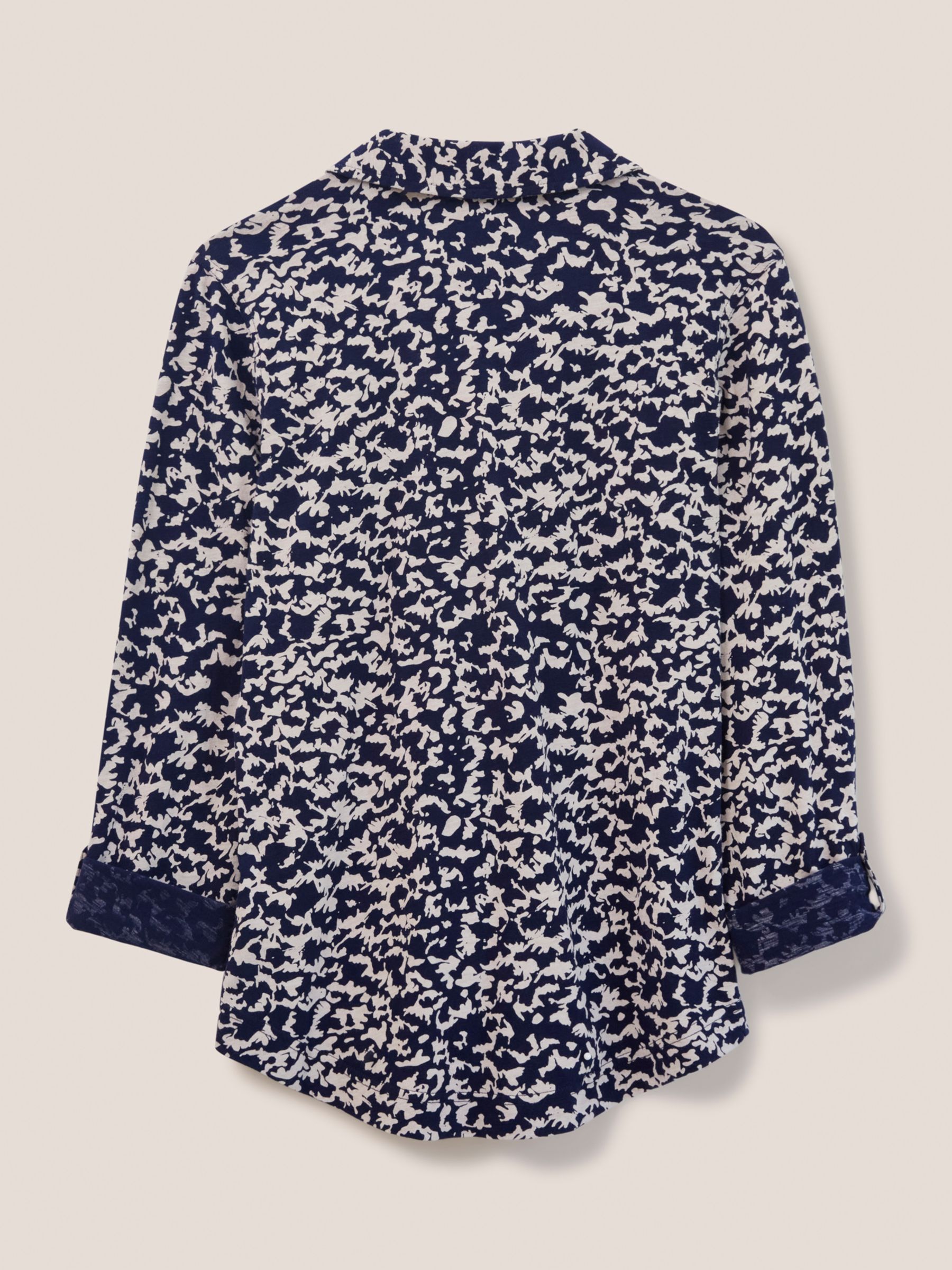 White Stuff Annie Jersey Shirt, Navy/Multi at John Lewis & Partners