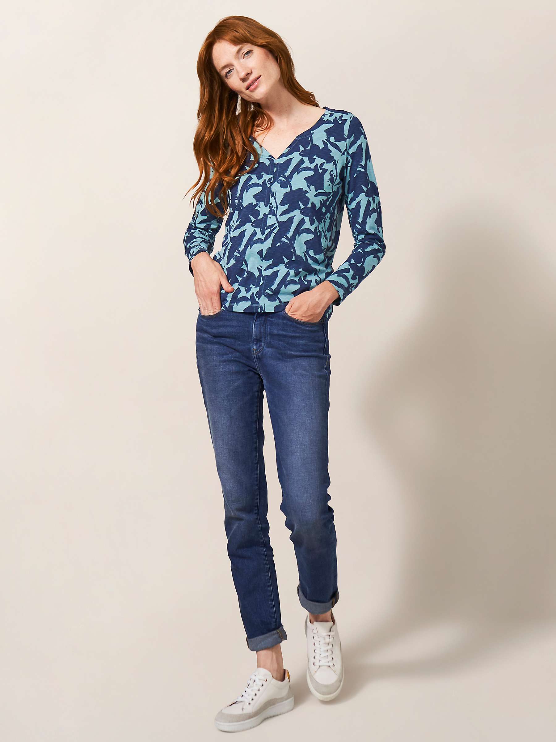 Buy White Stuff Nelly Cotton Top, Teal Online at johnlewis.com