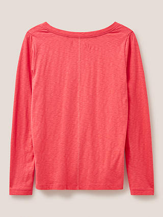 White Stuff Nelly Long Sleeve Printed Cotton Top, Pink