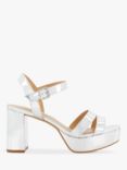 Dune Molten Platform Sandals, Silver