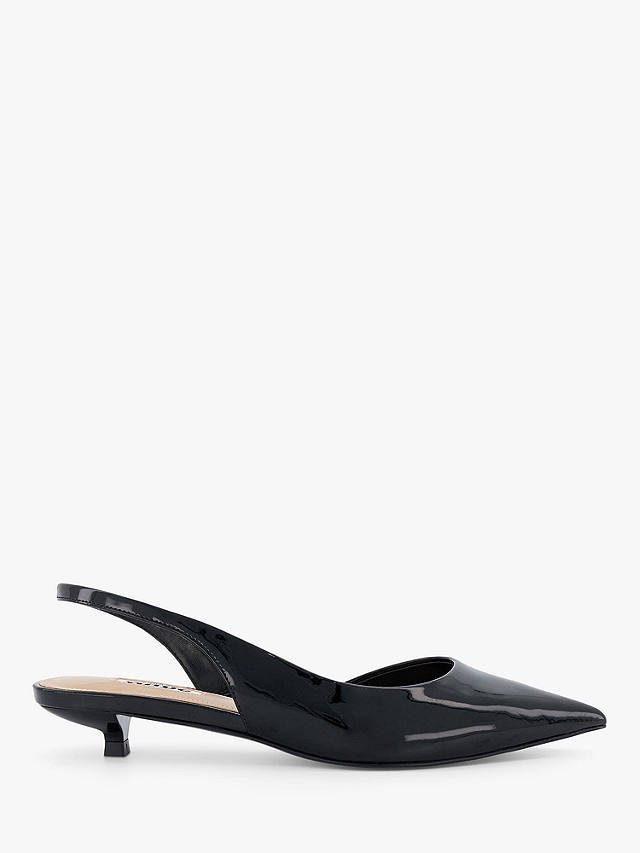 Dune Calmer Kitten Heel Slingback Shoes, Black at John Lewis & Partners