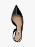 Dune Calmer Kitten Heel Slingback Shoes, Black-patent