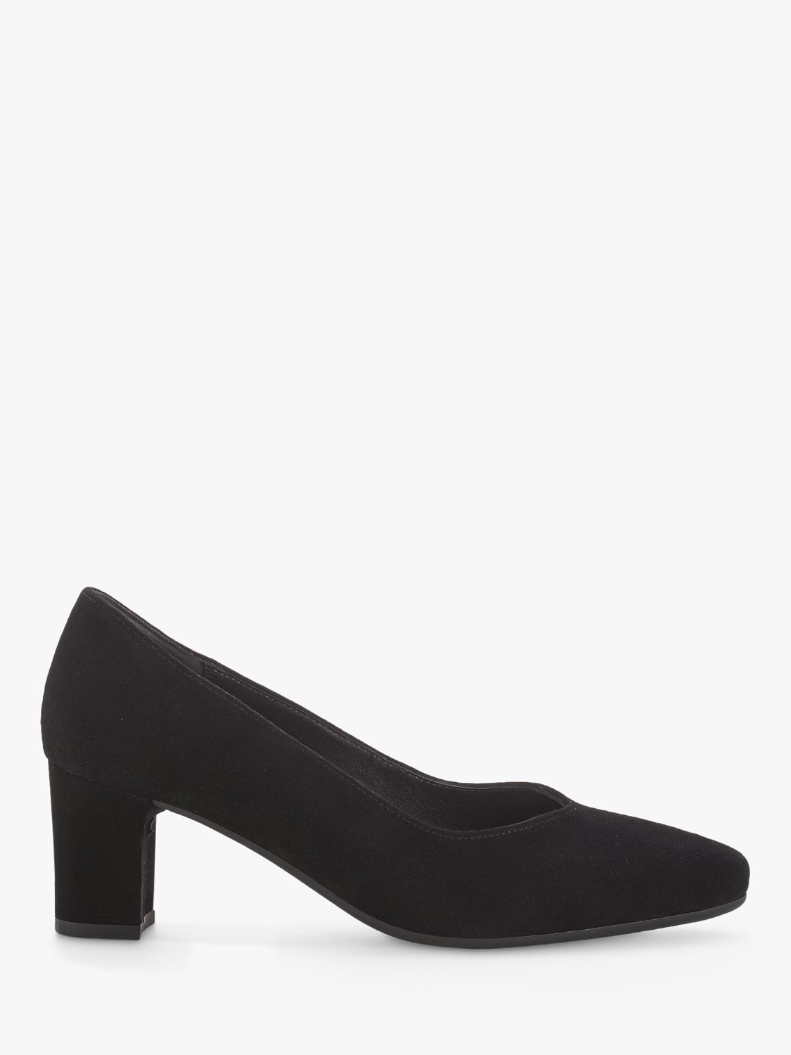Gabor Helga Wide Fit Suede Court Shoes, Black at John Lewis & Partners