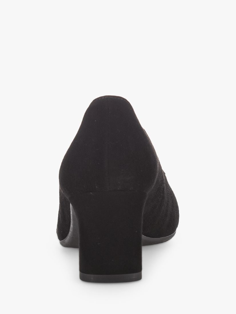 Buy Gabor Helga Wide Fit Suede Court Shoes, Black Online at johnlewis.com