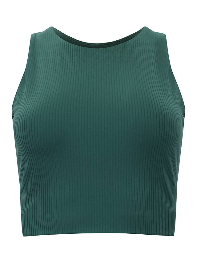 Girlfriend Collective Dylan Ribbed Cropped Sports Bra, Moss
