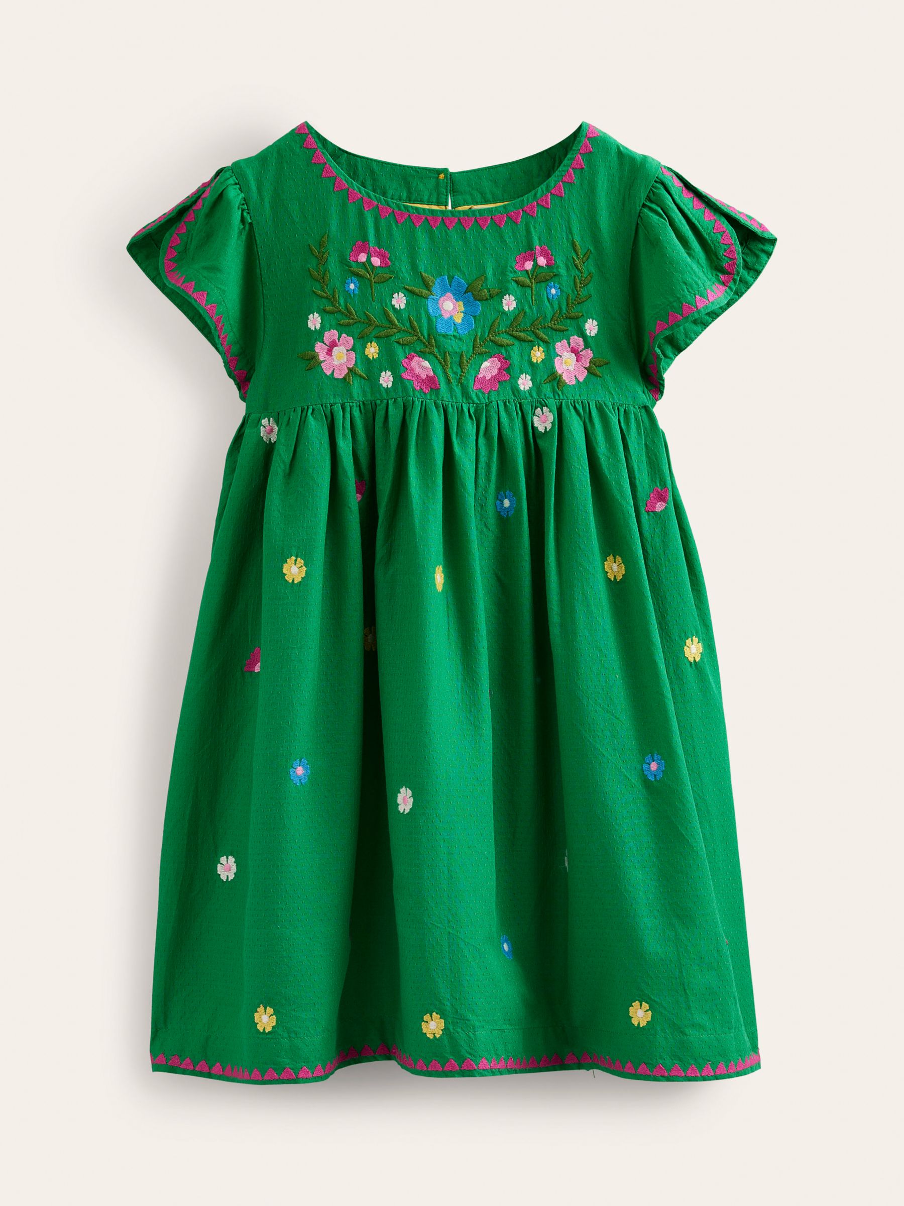 NWT Mini Boden Pink Reindeer Cord Embroidered Party Dress – Mini