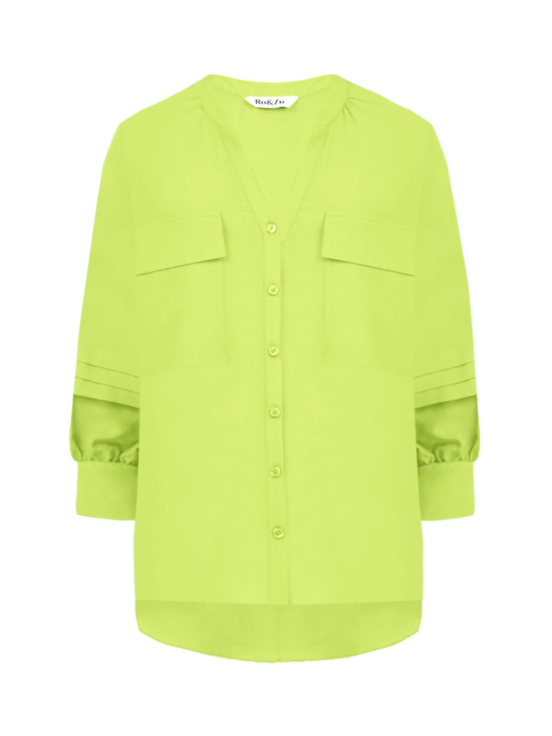 Ro&Zo Pocket Front Hi Lo Shirt, Green