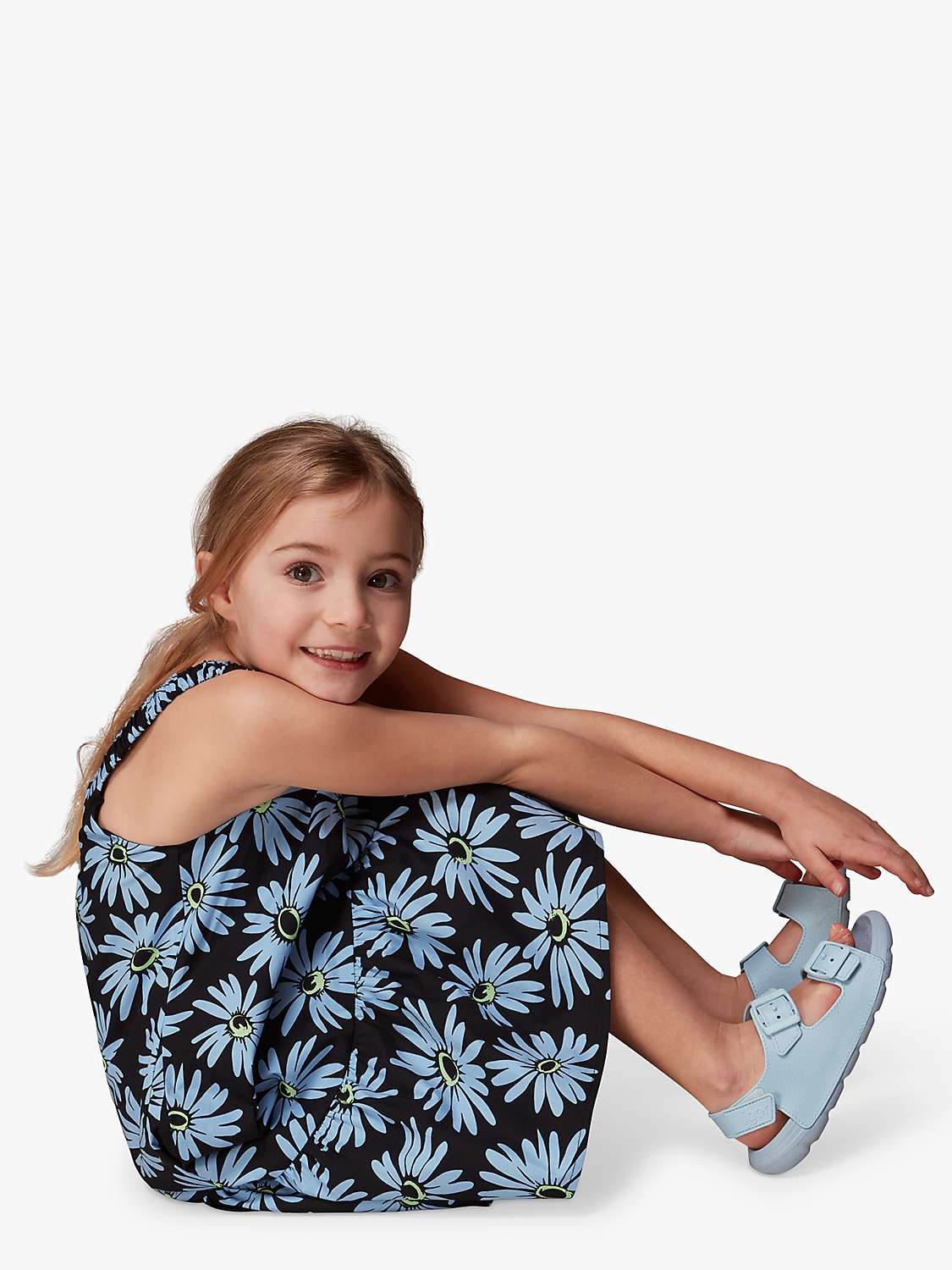 Buy Whistles Kids' Daisy Print Sundress, Blue/Multi Online at johnlewis.com