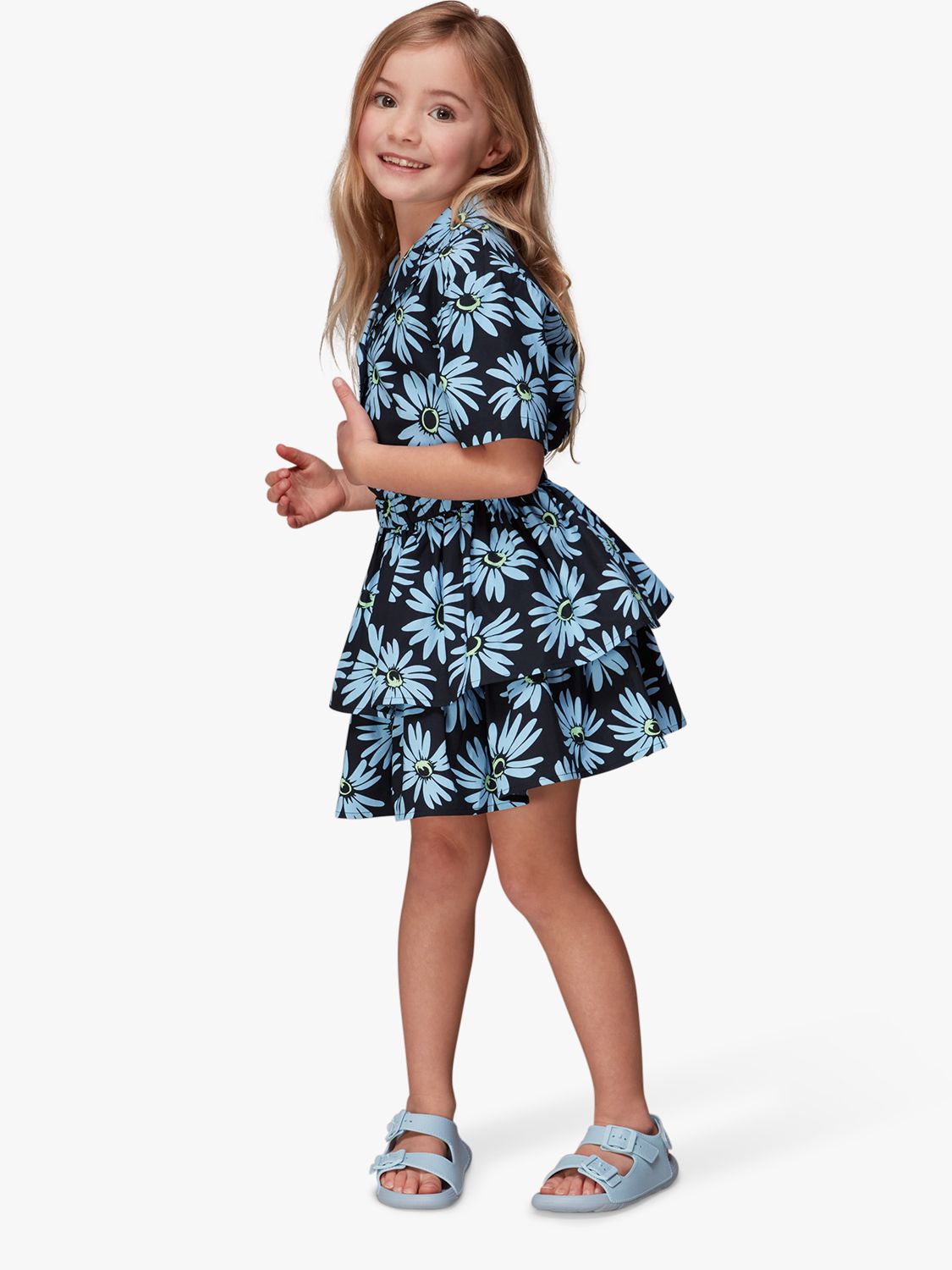 Blue/Multi Daisy Print Poplin Dress, WHISTLES