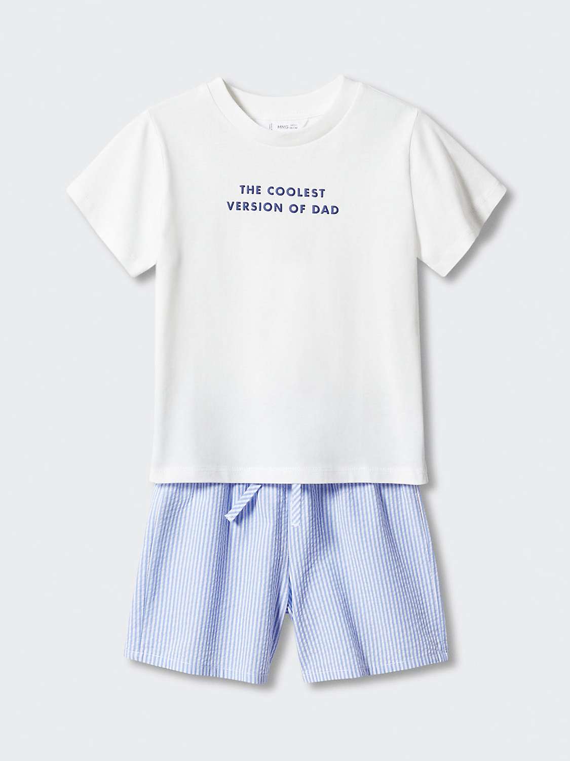 Buy Mango Kids' The Coolest Version of Dad Shorts Pyjamas, Natural White/Blue Online at johnlewis.com