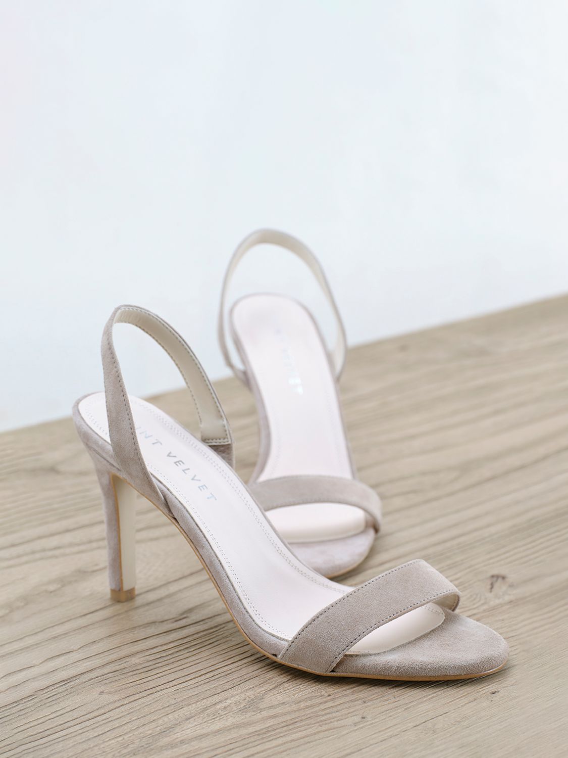 Mint Velvet Amara Stiletto Heel Sandals, Taupe at John Lewis & Partners