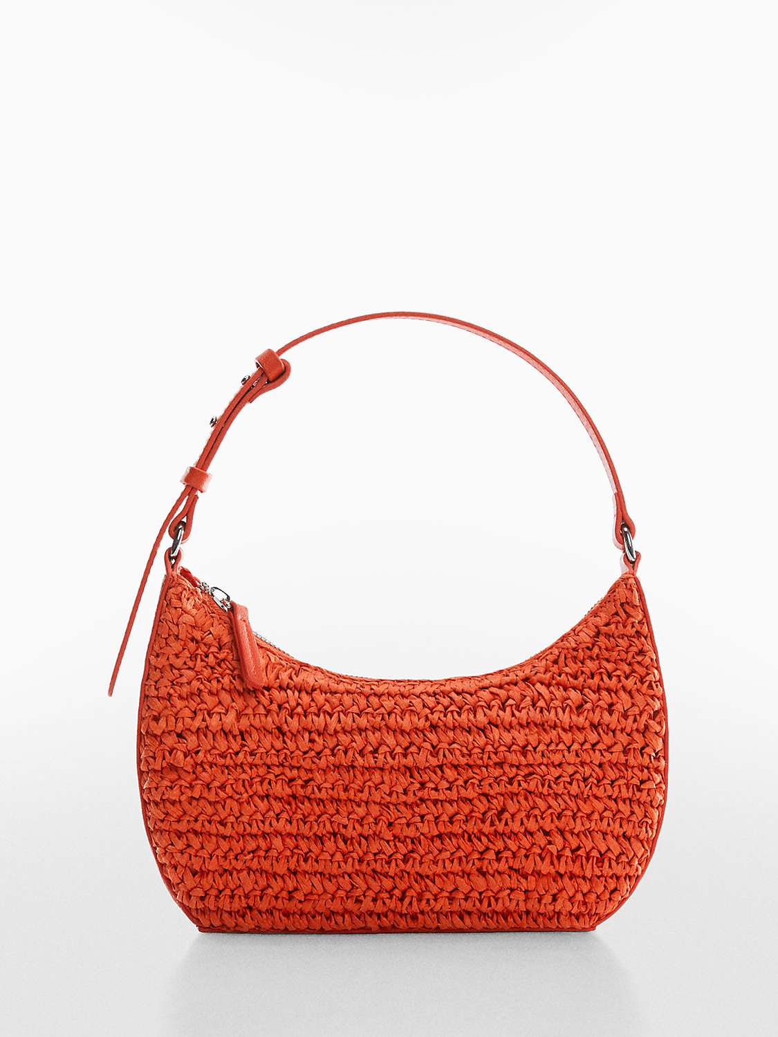 Mango Tenerife Straw Handbag, Orange at John Lewis & Partners