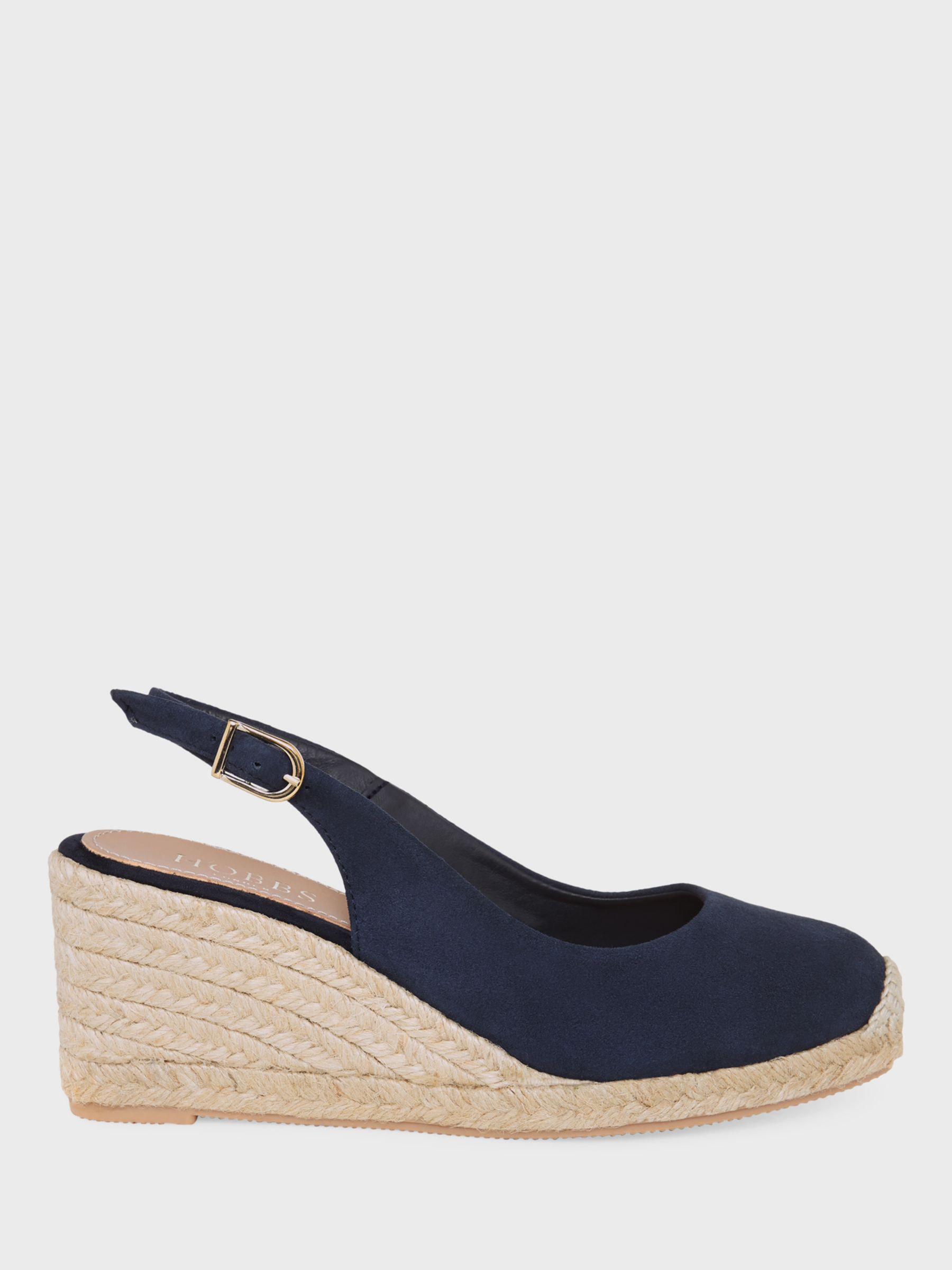 Hobbs Eve Suede Espadrille Sandals, Navy at John Lewis & Partners