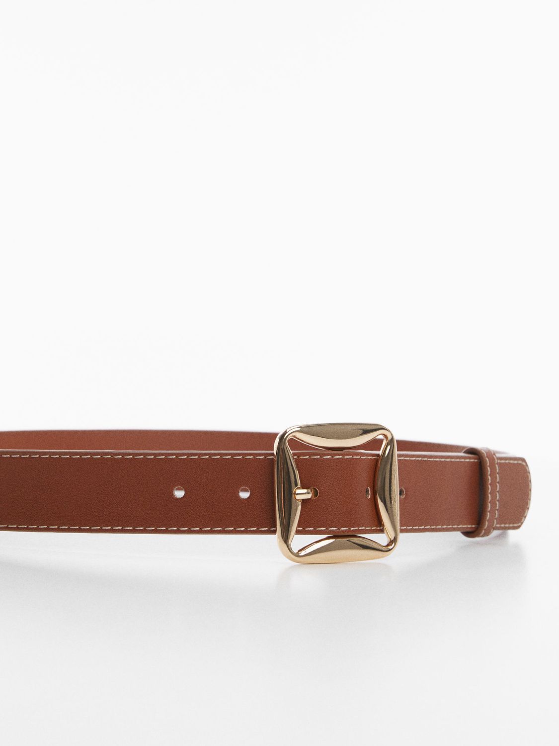 Mango Malta Buckle Belt, Brown