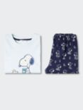 Mango Baby Pyfriend Snoopy Short Pyjamas, Light Pastel Blue