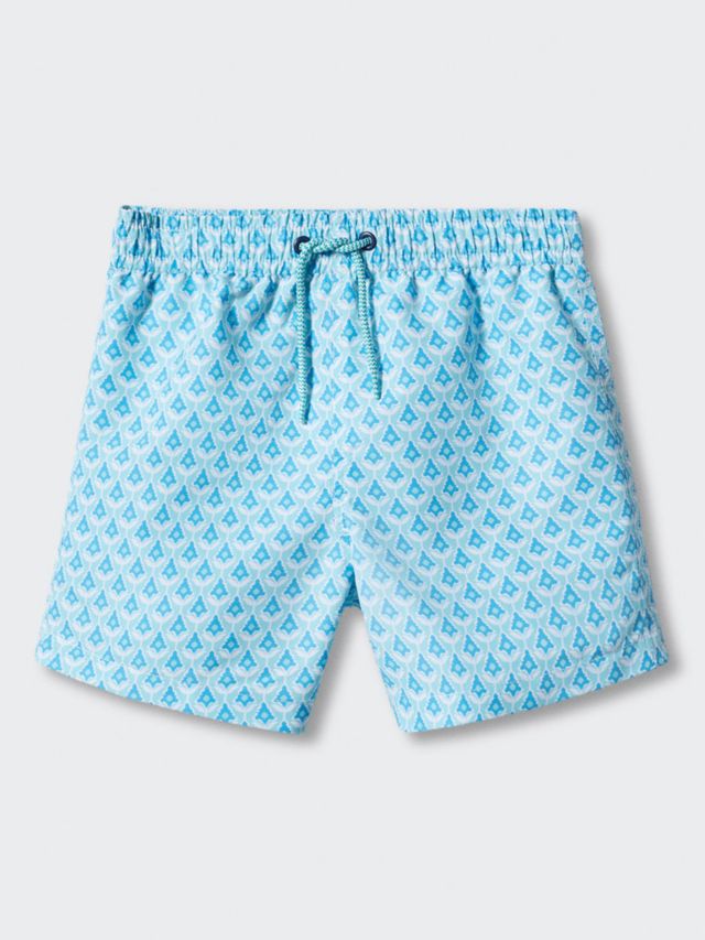 Mango Kids' Positan Swim Shorts, Turquoise Aqua, 5-6 years