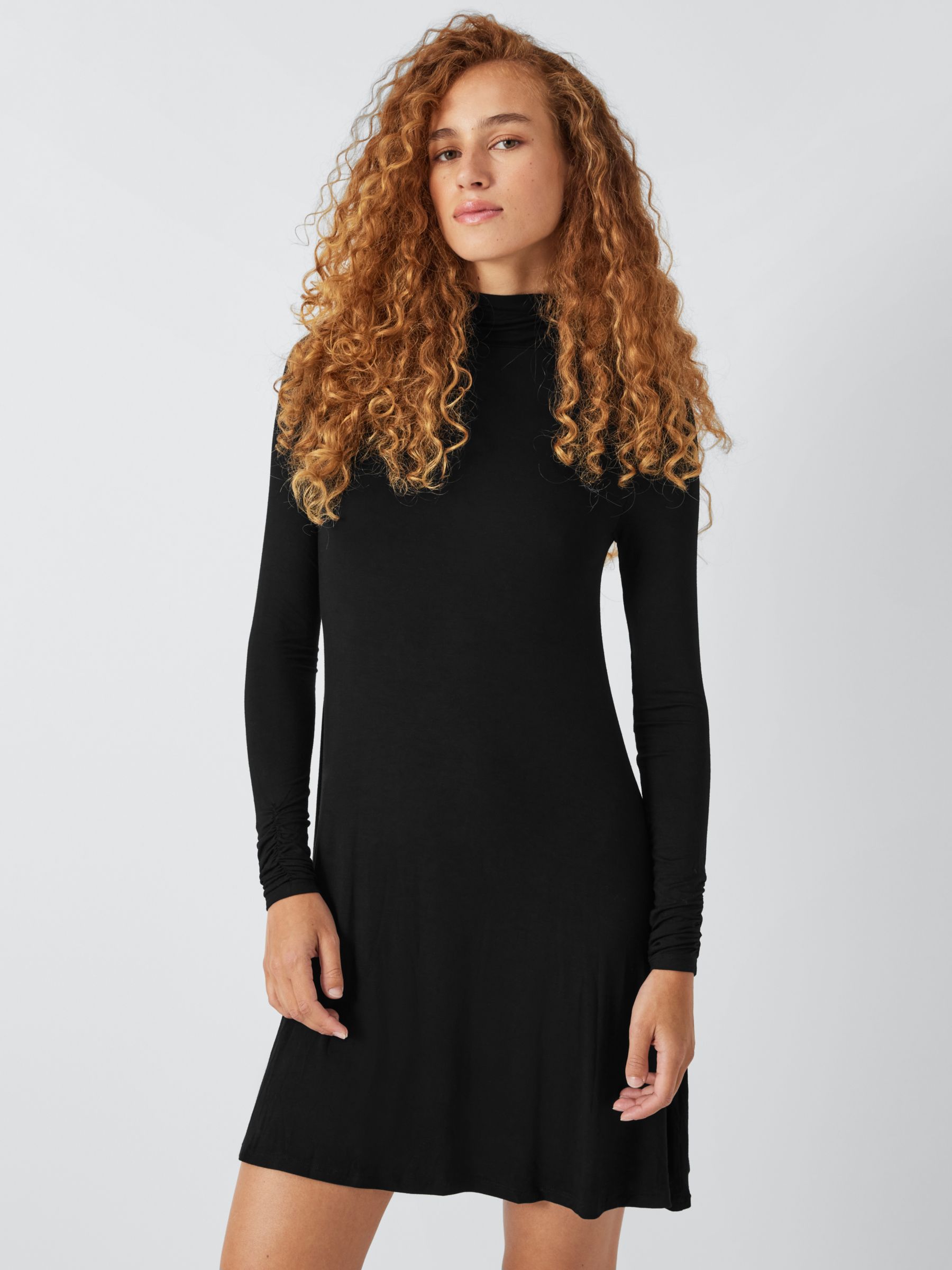 John Lewis ANYDAY Fit & Flare Jersey Dress, Black, M