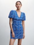 Mango Zafi Embroidered Mini Dress, Blue