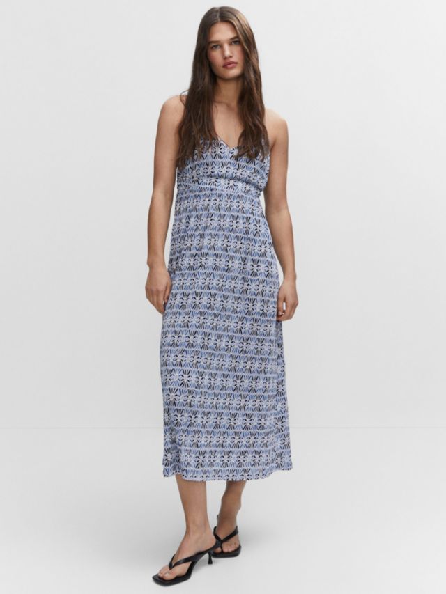 Mango Polimo Midi Dress, Blue, 4