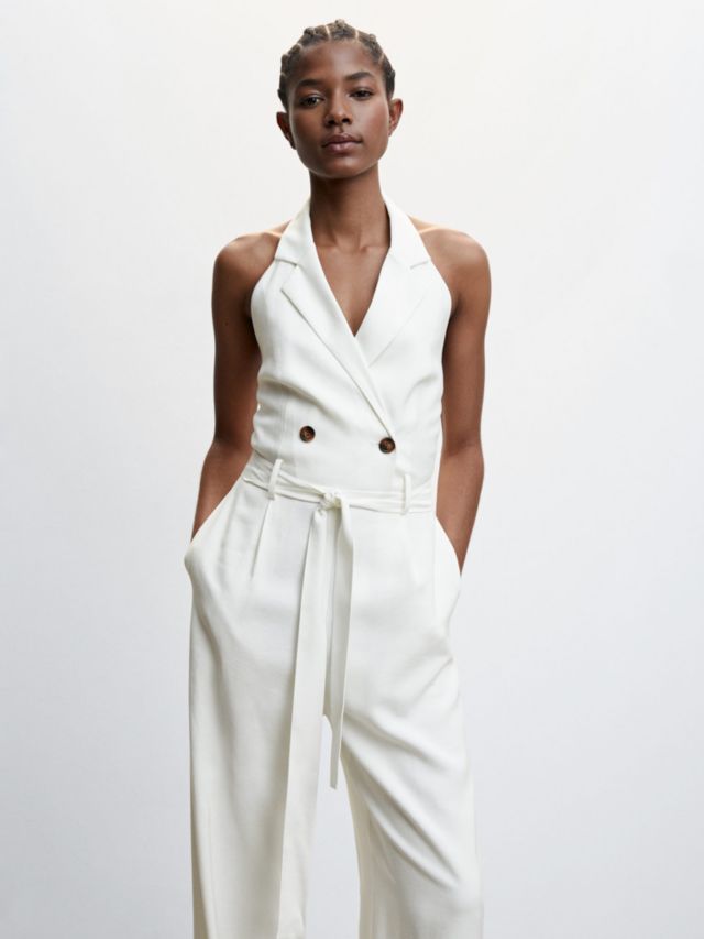 White best sale silk jumpsuit