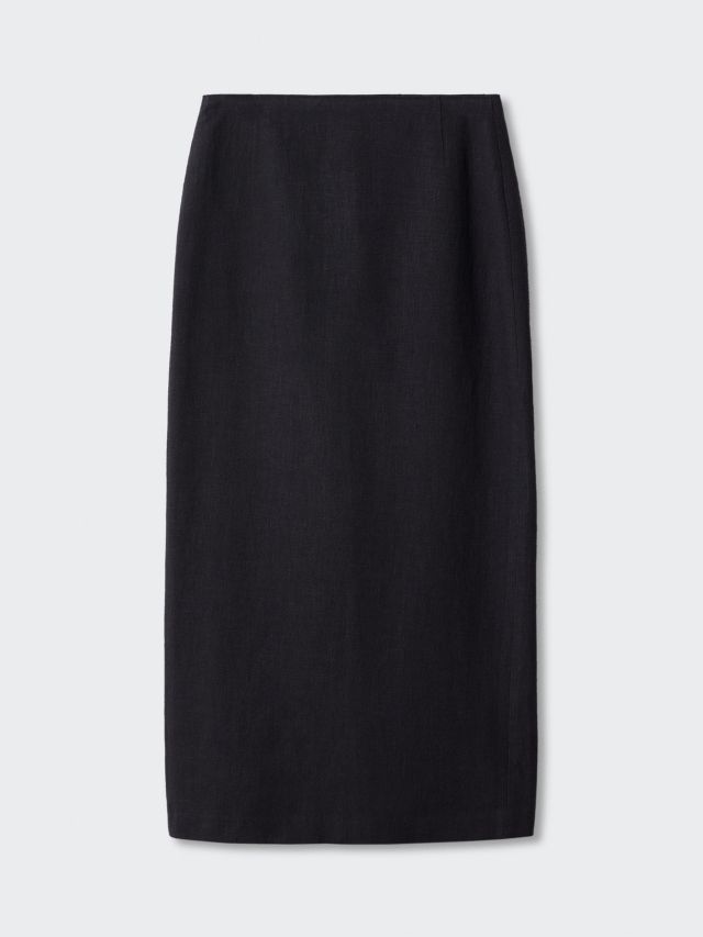 Mango Fabia Midi Skirt, Black, 4