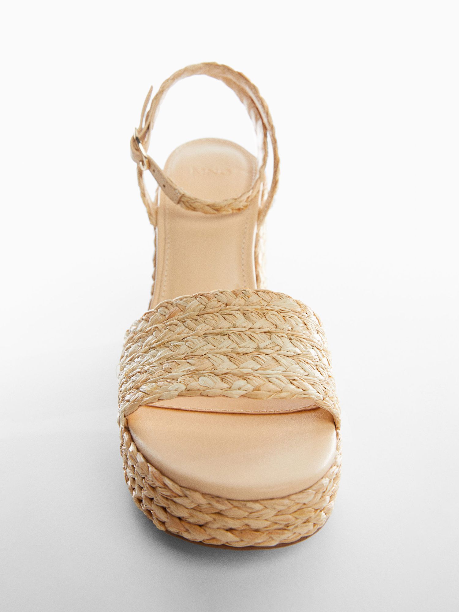 Mango Lailo Platform Heel Sandals, Light Beige at John Lewis & Partners