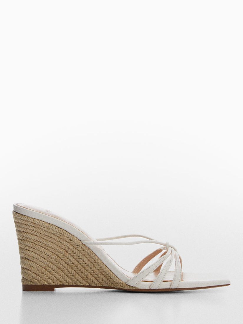 Mango Tamy Wedge Heel Sandals, White at John Lewis & Partners
