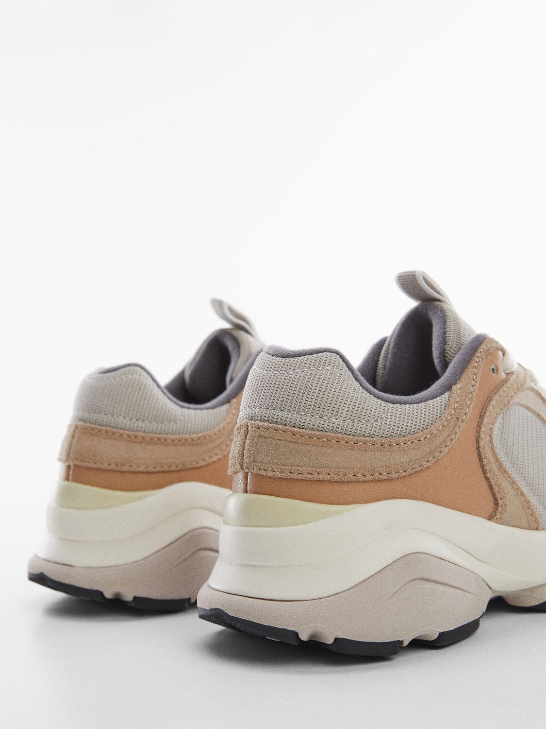 Mango Suede Chunky Trainers, Light Beige at John Lewis & Partners