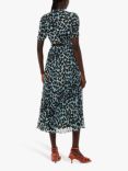 Whistles Leopard Spot Print Cut Out Midi Dress, Multi, Multi