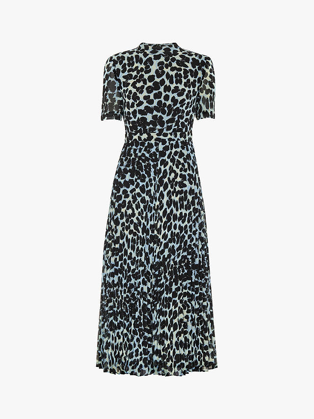 Whistles Leopard Spot Print Cut Out Midi Dress, Multi