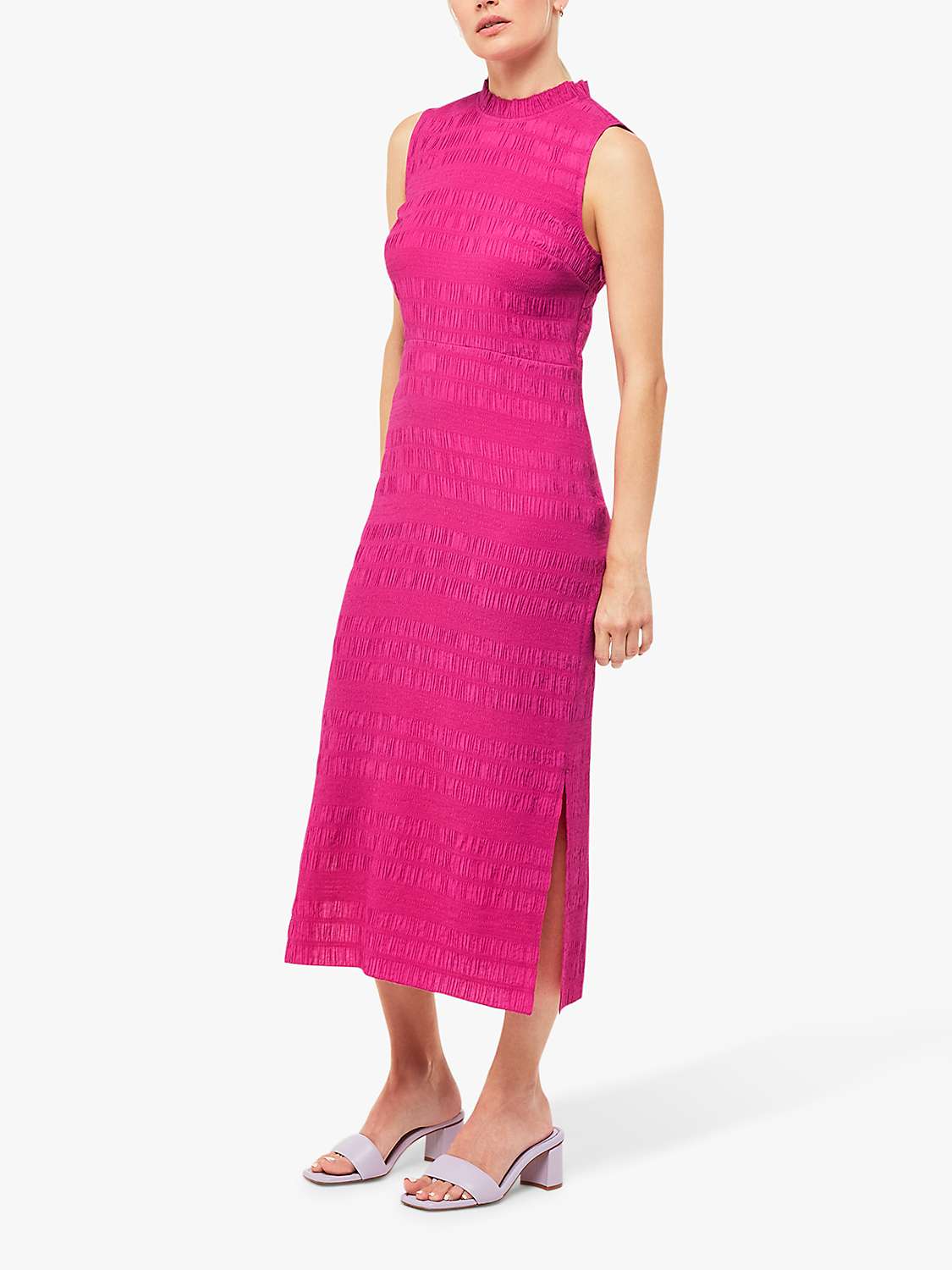 Buy Whistles Petite Maya Plisse Dress, Pink Online at johnlewis.com