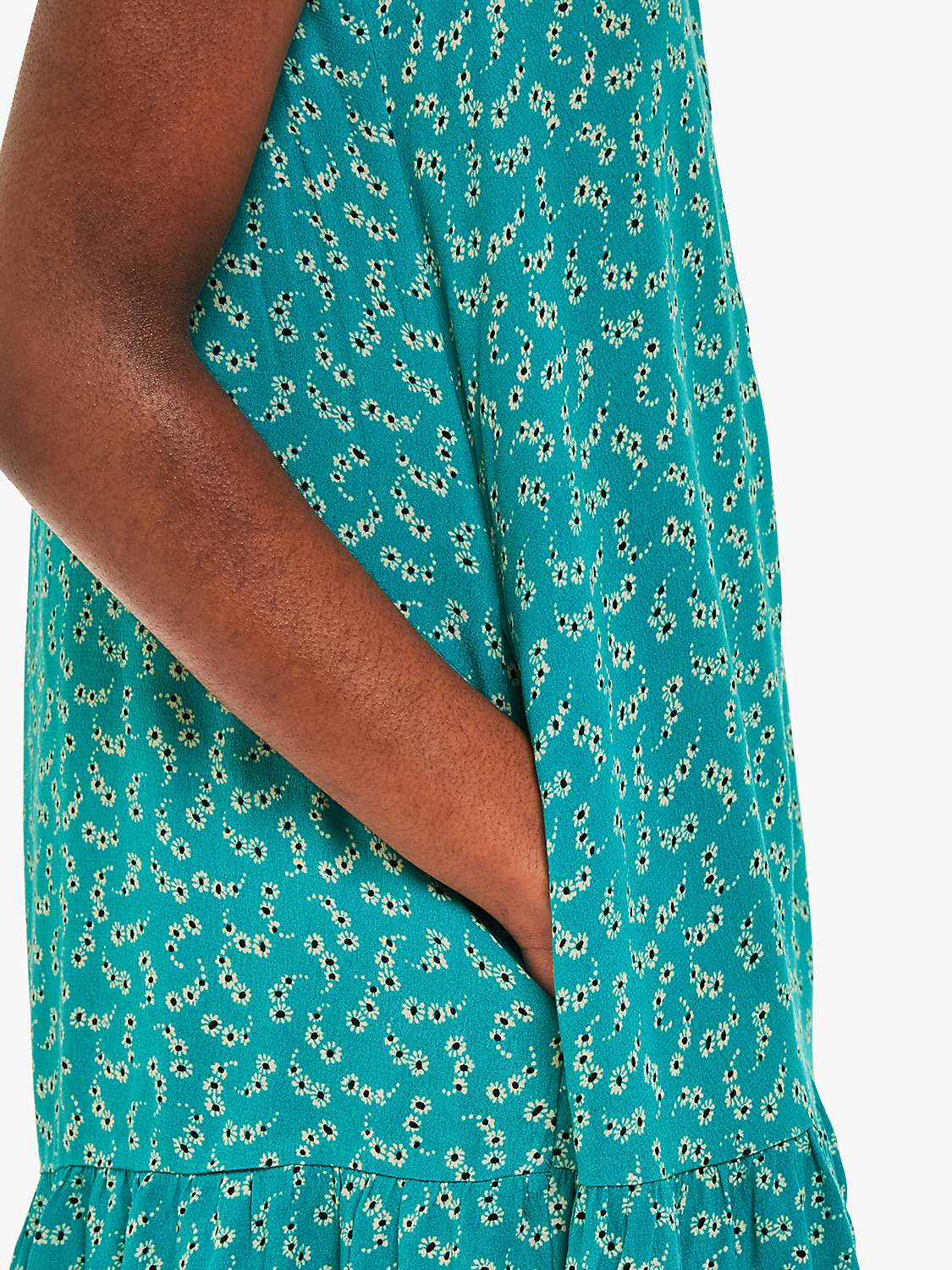 Buy Whistles Petite Floral Crescent Flippy Dress, Green/Multi Online at johnlewis.com