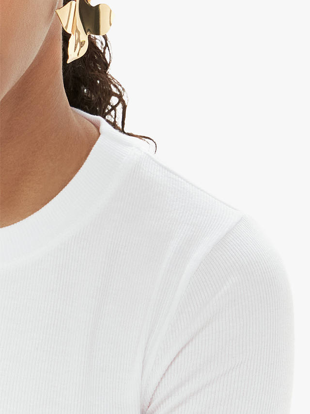 Whistles Essential Ribbed T-Shirt, White