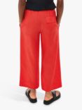 Whistles Linen Pocket Wide Leg Trousers, Red