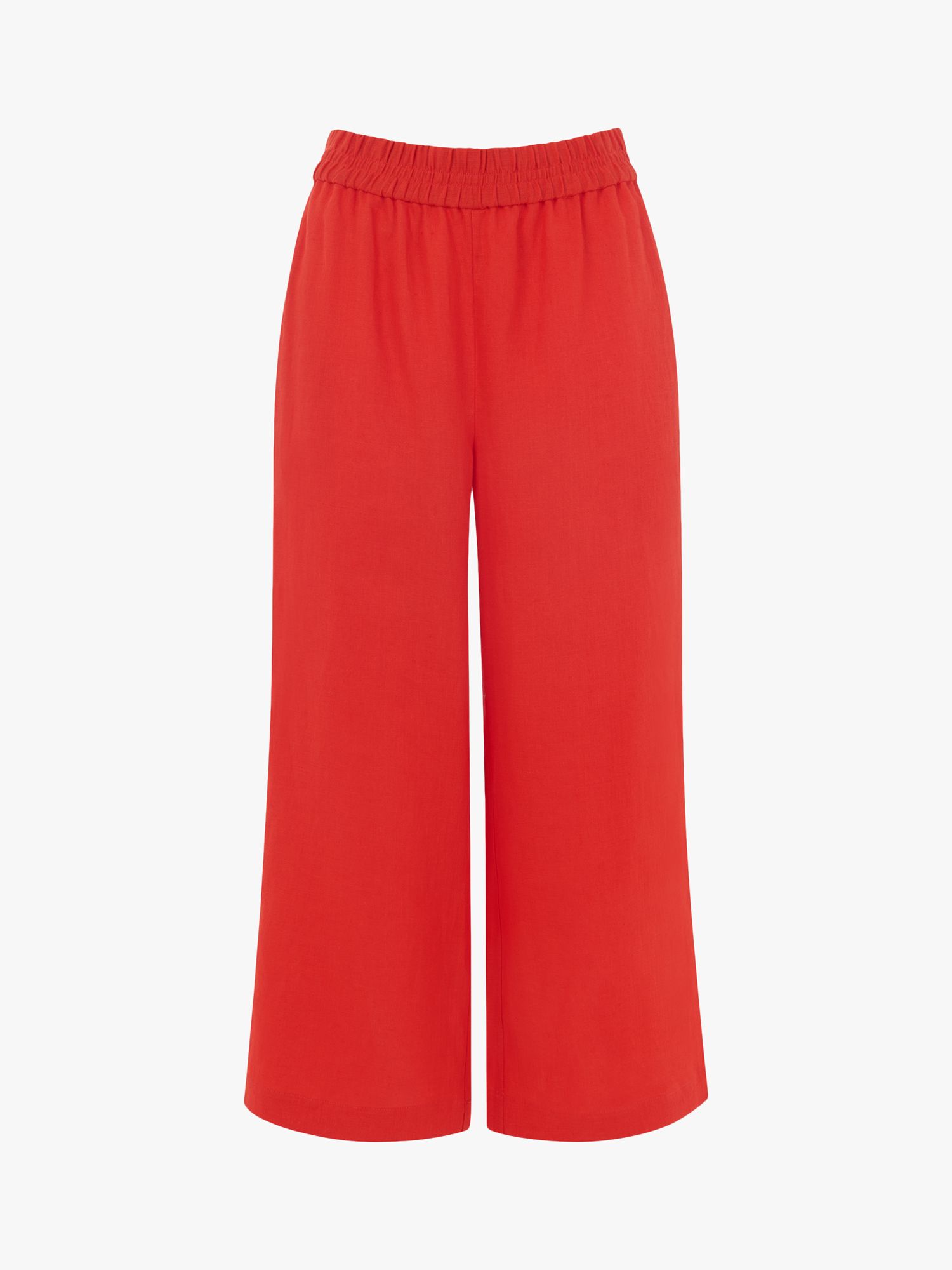 Whistles Linen Pocket Wide Leg Trousers, Red at John Lewis & Partners