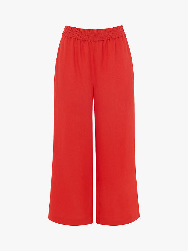 Whistles Linen Pocket Wide Leg Trousers, Red