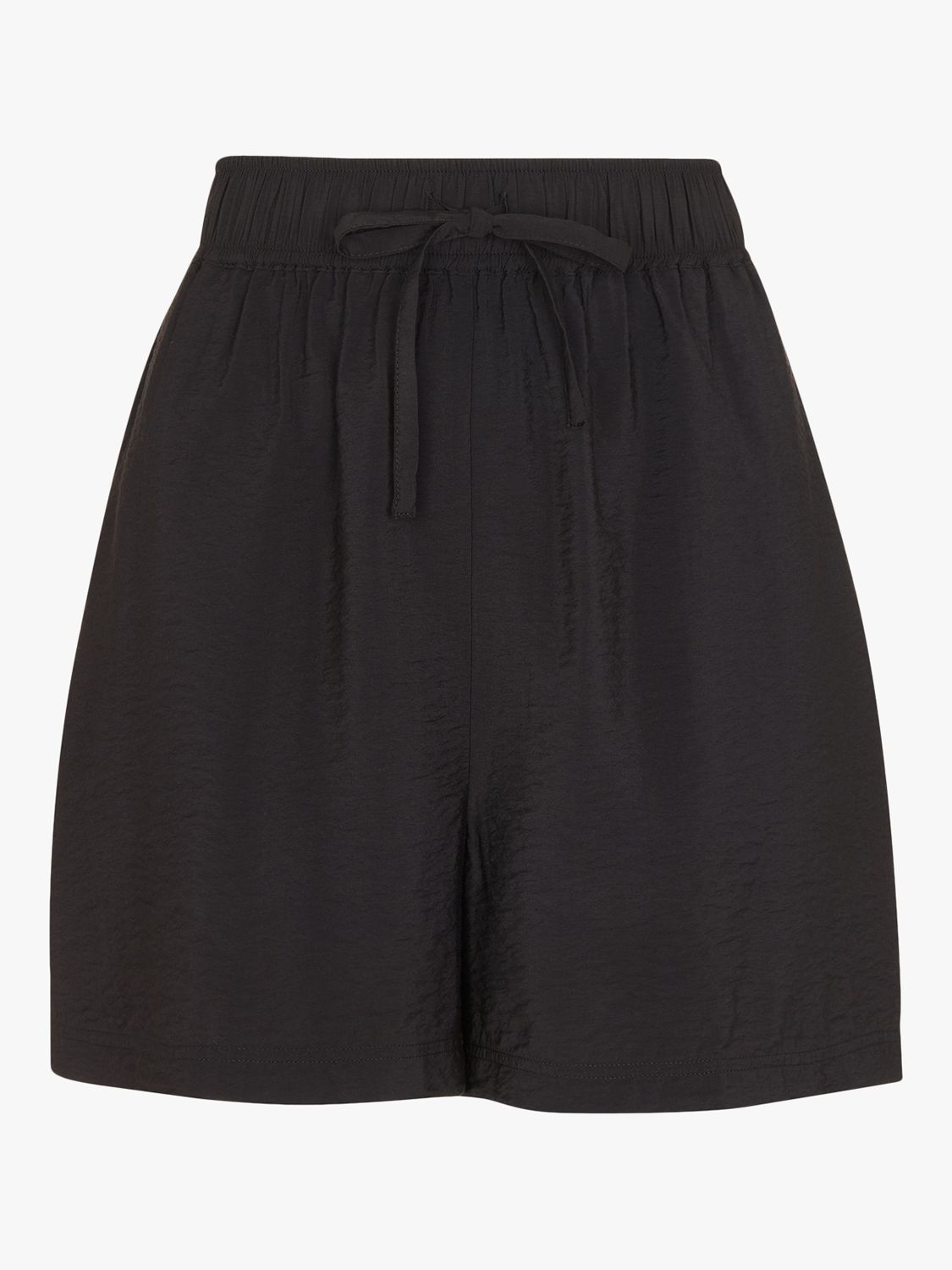 Whistles Nicola Elasticated Waist Plain Shorts, Black, 10