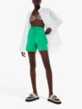 Whistles Nicola Elasticated Waist Plain Shorts, Green