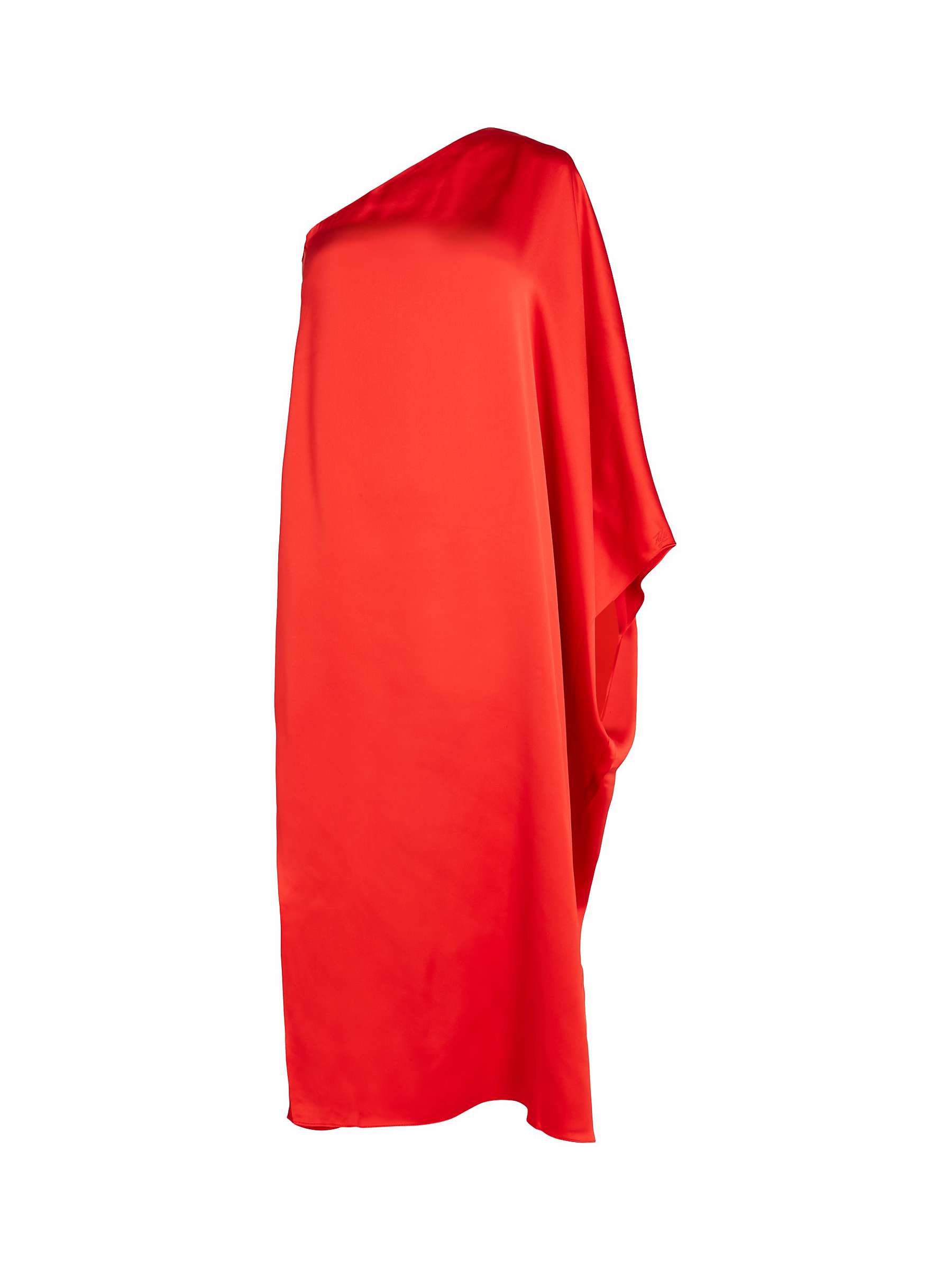 KARL LAGERFELD Ceremony One Shoulder Midi Dress, Fiery Red at John ...
