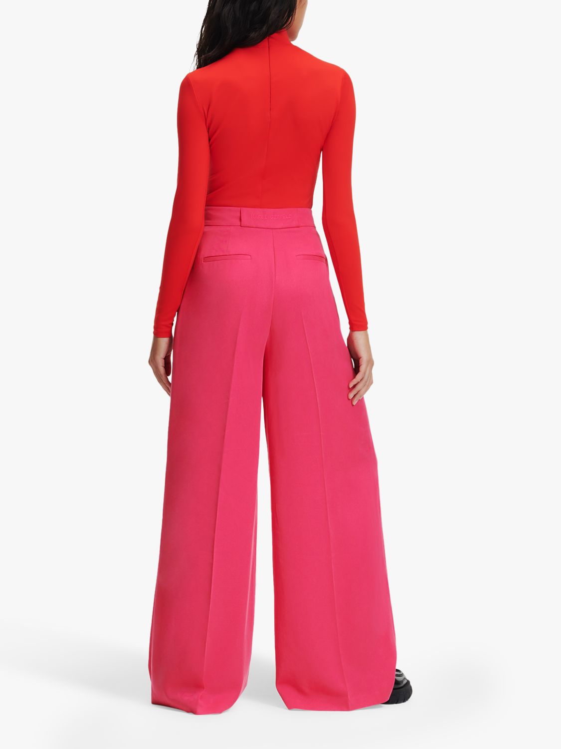 KARL LAGERFELD Wide Leg Day Trousers, Cabaret Pink, L