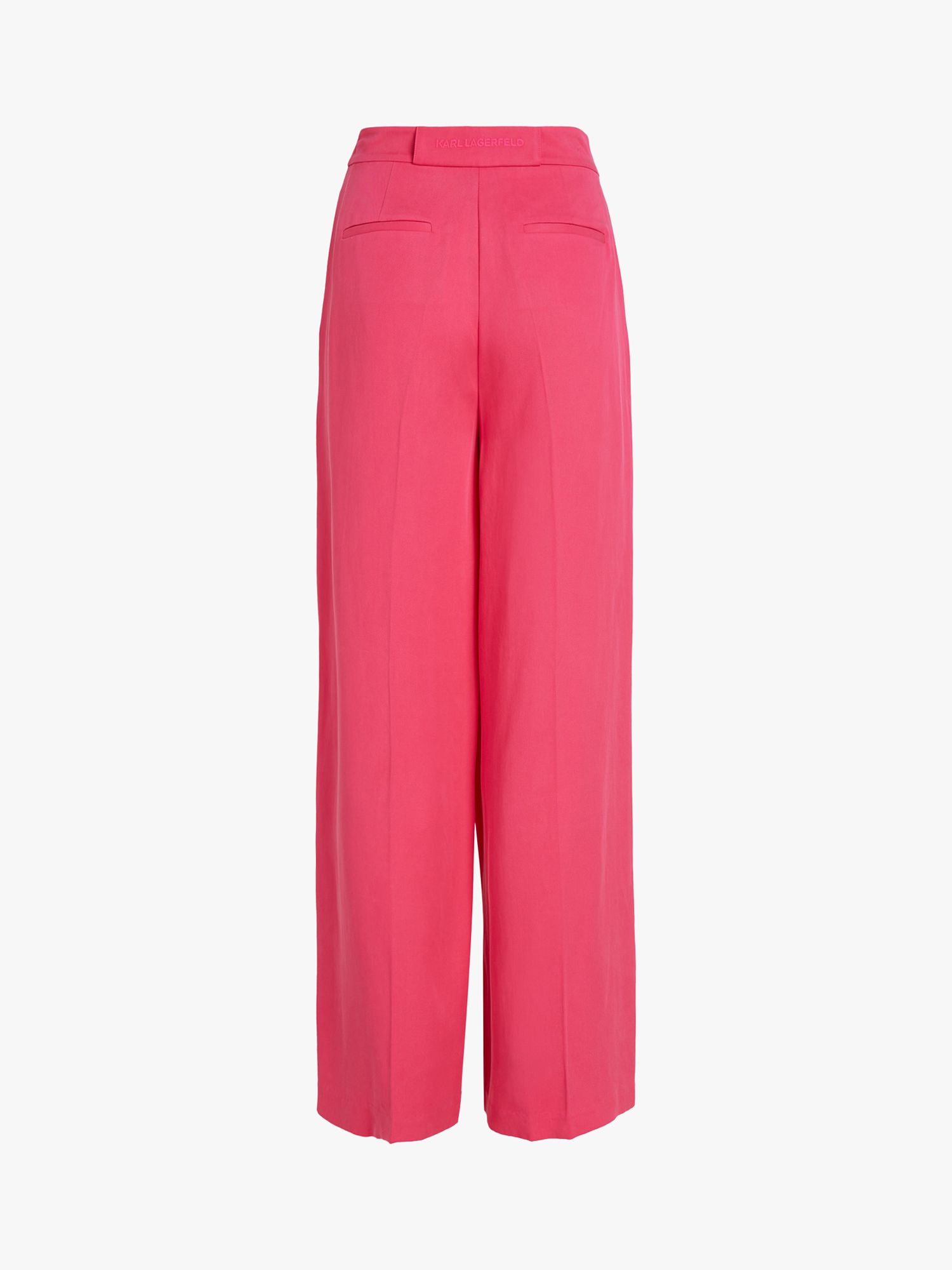 KARL LAGERFELD Wide Leg Day Trousers, Cabaret Pink at John Lewis & Partners