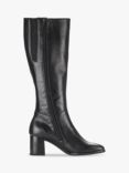 Gabor Balerina Leather Knee High Boots, Black