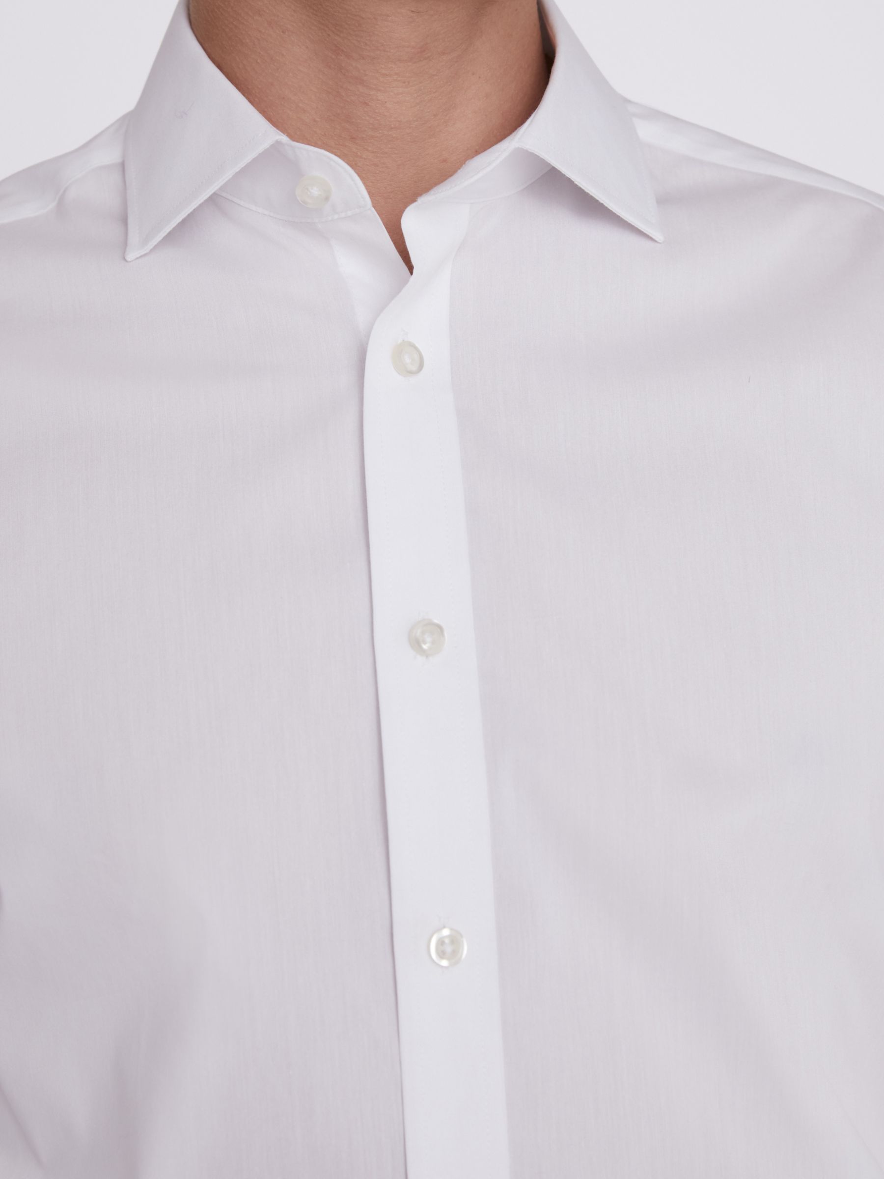 Moss Regular Fit Stretch Shirt, White at John Lewis & Partners